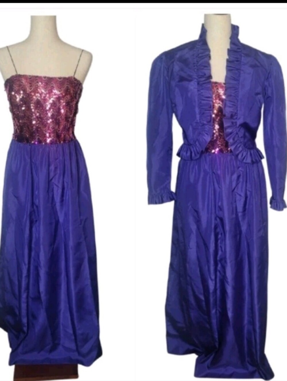 Vintage Miss Elliette Of California taffeta Dress And Coat Size 10